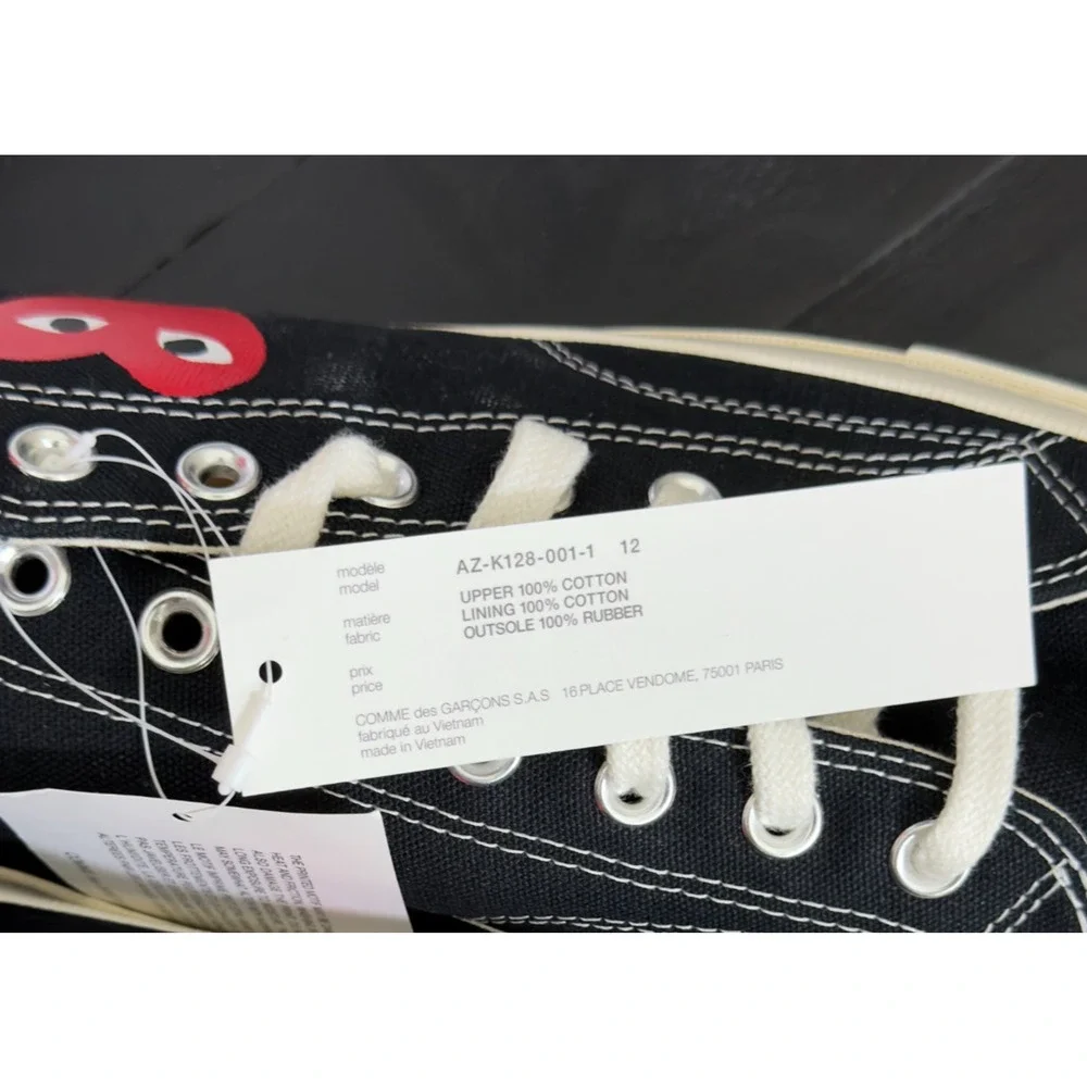 NWT Comme des Garçons PLAY x Converse Chuck 70 Low 'Small Red Heart-B,$150 MSRP - Picture 4 of 5